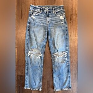 American Eagle Curvy Straight Women’s Distressed Stretch Jeans, Size 10